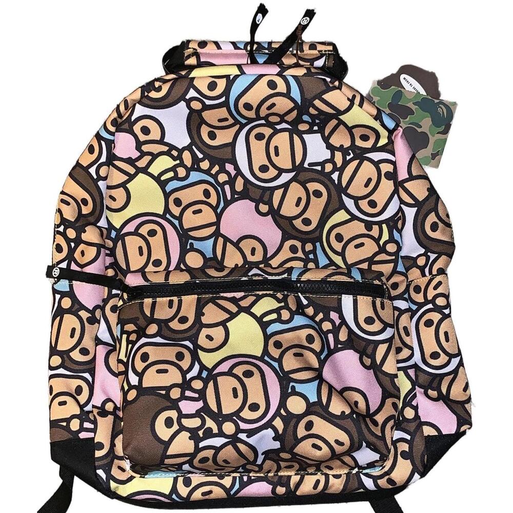 BAPE Baby Milo All-Over Pastel Print Daypack - Rare - Large